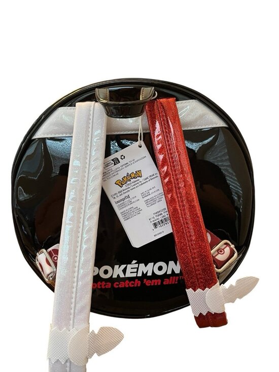 Loungefly Pokemon Pokeball Round Red White Mini Backpack Faux Patent Leather NWT main image 4